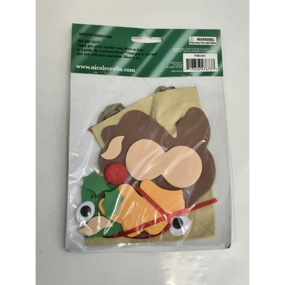 Christmas Reindeer Nicole Foam Bag Kit Arts & Crafts 6